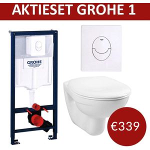 Toiletset Grohe Rapid Sl met Basic Smart Pot en Skate Air Drukplaat