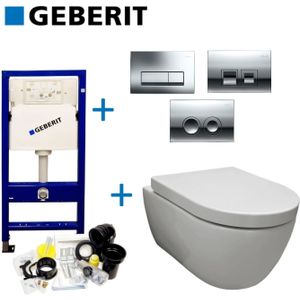Geberit up100 toiletset set 31 sanilux easy flush randloos 48 cm compact met delta drukplaat
