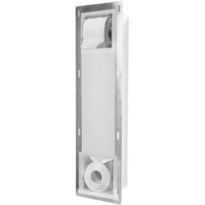 Inbouw Toiletrolhouder en Reserverolhouder BWS Poedercoating Wit