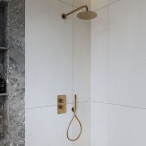 Inbouw regendouche set bws colorato met handdouche en wanduitloop geborsteld goud