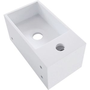 Wiesbaden - Solid Surface - Fontein met Handdoekhouder - Mat Wit - 35.6x20.3x15.9 cm