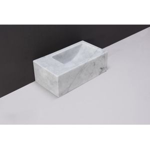 Forzalaqua venetia xs carrara gepolijst 29x16x10 cm kraangat links