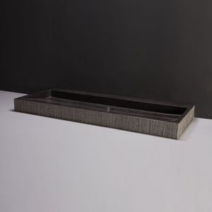 Wastafel forzalaqua oslo hardsteen gefrijnd zonder kraangat antraciet 100,5x51,5x9 cm