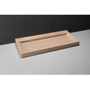 Wastafel forzalaqua bellezza travertin gezoet 120,5x51,5x9 cm 2 kraangaten
