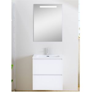 Badmeubel BWS Mark Compleet Met Led Spiegel 60 CM Mat Wit