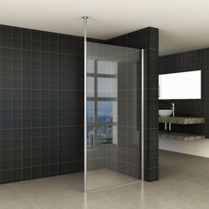 Douchewand met verticale stabilisatiestang wiesbaden 50x200 cm 10 mm nano coating
