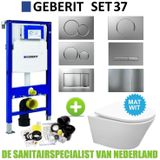 Geberit UP320 Toiletset set37 Wiesbaden Vesta Rimless Mat wit met Sigma drukplaat