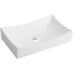 Bws opzetwastafel gaia keramiek geen overloop 650x395x135mm wit