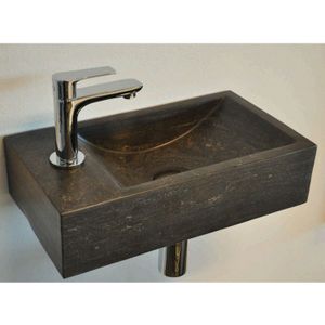 BWS Hardsteen Fontein Zwart 36x18x9 cm (Kraangat Links)