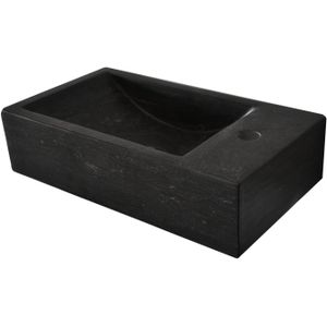 BWS Natuursteen Fontein Zwart 40x22x10 cm (Kraangat Rechts)