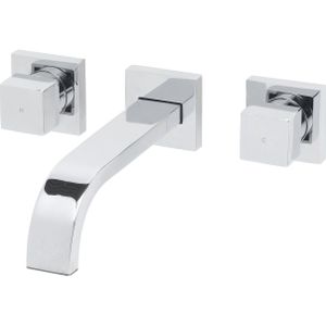 BWS Wastafelkraan Inbouw Square 2- knops Chroom (incl inbouwdeel)