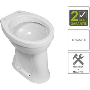 Bws toiletpot staand | vlakspoel | verhoogd 6 ao | wit