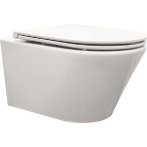 Bws wandcloset vesta rimless diepspoel inclusief flatline zitting wit