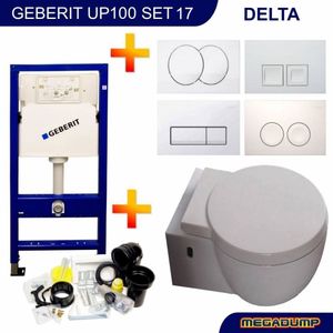 Geberit Up100 Toiletset 17 Aqua Splash Amor Met Delta Drukplaat