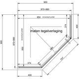 Douchecabine van rijn st04 vijfhoek helder incl. Glasbehandeling links of rechts draaiend 90x200 cm mat zwart