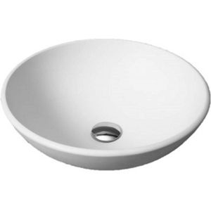 Waskom BWS 1 Kraangat 14x42x42 cm Rond Solid Surface Wit