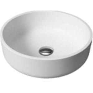 Waskom bws 13x40x40 cm hoog rond solid surface wit