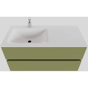 Badkamermeubel solid surface bws oslo 100x46 cm links mat groen