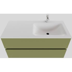 Badkamermeubel solid surface bws oslo 100x46 cm rechts mat groen