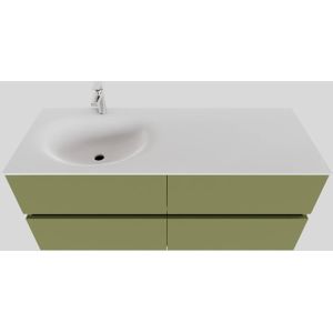 Badkamermeubel solid surface bws stockholm 120x46 cm links mat groen 4 laden