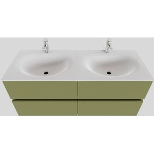 Badkamermeubel solid surface bws stockholm 120x46 cm dubbel mat groen 4 laden