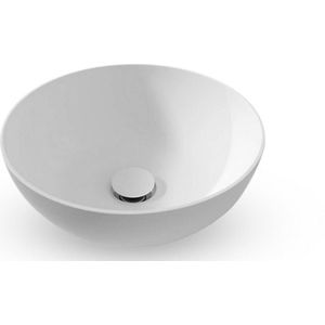 Waskom opbouw eh design cossato 390x390x145 mm rond thin edge solid surface mat wit
