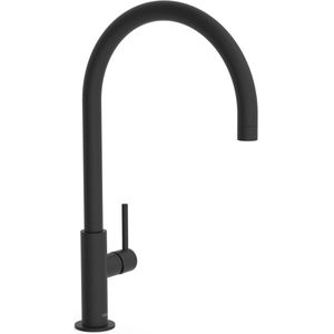 Keukenmengkraan Tres Study Exclusive 1-Hendel Uitloop Gebogen 26 cm Rond Mat Zwart
