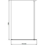 Badwand van rijn st04 helder glas 8 mm 3 delen aluminium zwart profiel 80x160 cm