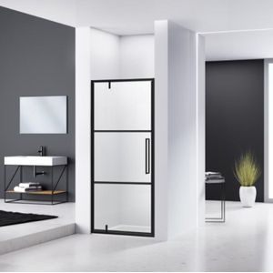 Nisdeur van rijn st04 aluminium profiel 6 mm helder glas zwart frame
