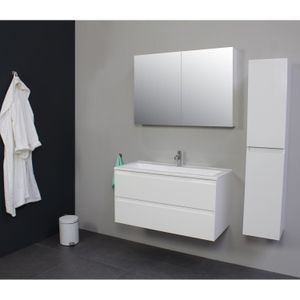 Badkamermeubel bws pepper acryl wastafel met kraangat 100x55x46 cm wit