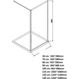 Inloopdouche bws recta 90x200 cm mat zwart profiel rondom