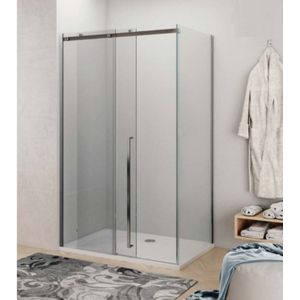 Douchecabine lacus la maddalena 140 cm schuifdeur met zijwand rvs profiel