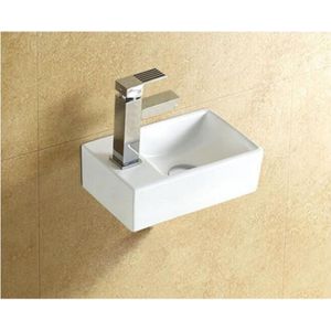Fontein sanilux new wonder 30x18,5x9,5 cm met afvoer en kraan keramiek wit