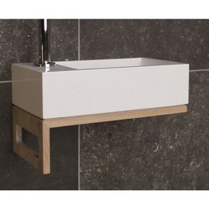 Fonteinset luca sanitair iris 35x18,5x9 cm omkeerbaar glans wit