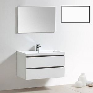 Badkamermeubelset sanilux trendline 100x47x50 cm 2 kraangaten mat wit