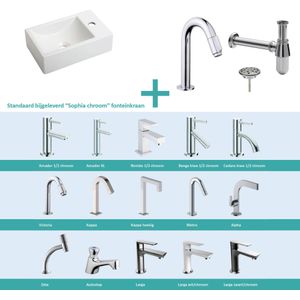 Fonteinpack houston mat wit rechts 37x23 cm chroom