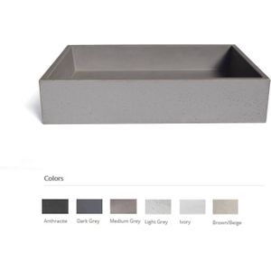 Opzet Wastafel Urbi et Orbi Immissio Beton 70x45x15 cm Medium Grijs