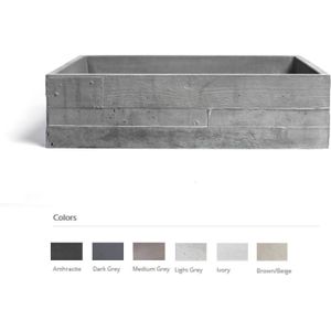 Opzet wastafel urbi et orbi in vivo beton 60x39x16 cm licht grijs