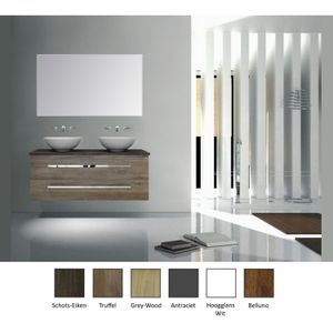 Badkamermeubelset sanicare q12 2 laden grey-wood