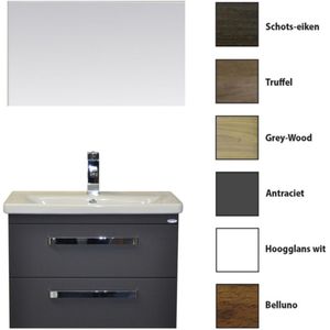 Badkamermeubelset Sanicare Q10 2 Laden 65cm Grey-Wood (spiegel optioneel)
