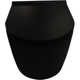 Salenzi Civita Wandcloset Toiletpot Randloos Mat Zwart 50x35x36.5cm