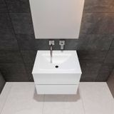 Badkamermeubel Solid Surface AQS Oslo 60x46 cm Mat Wit (zonder kraangaten)