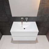 Badkamermeubel solid surface bws oslo 80x46 cm mat wit (zonder kraangaten)