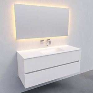 Badkamermeubel solid surface bws oslo 120x46 cm midden mat wit