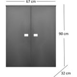 Kolomkast sanicare q5 2 soft-close deuren 90 cm antraciet