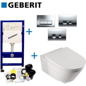 Geberit up100 toiletset compleet | inbouwreservoir | bws metro | set 42 met drukplaat