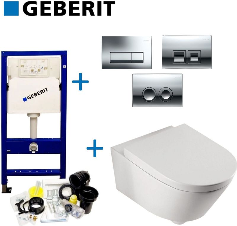 Geberit - UP100 - Toiletset - Wit - Keramiek - Inclusief Softclose Zitting