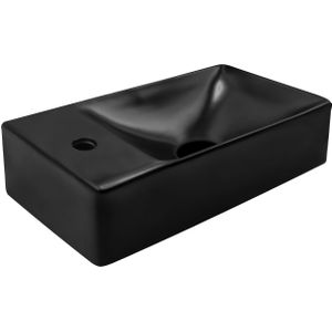Fontein BWS Mini 37.5x22x10 cm Mat Zwart (kraangat links)