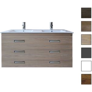 Badkamermeubelset Sanicare Q2 Drie Soft-Close Laden 120 cm Hoogglans Wit (spiegel optioneel)