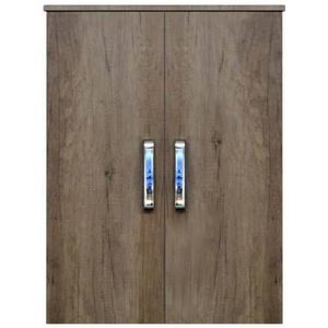 Kolomkast dubbel sanicare q9/q10/q11 soft-closing deuren chromen greep 90x67x32 cm grey-wood